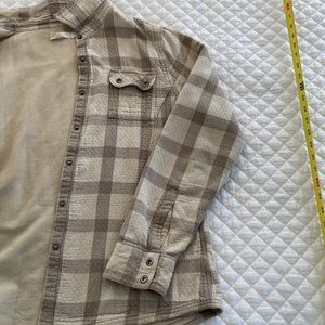 Prana Shirt Jacket, cotton waffle lining. Good used condition. Pockets!
